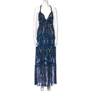 NWT Intermix Silk Long Evening Gown Dress Mury Paisley Size Petite